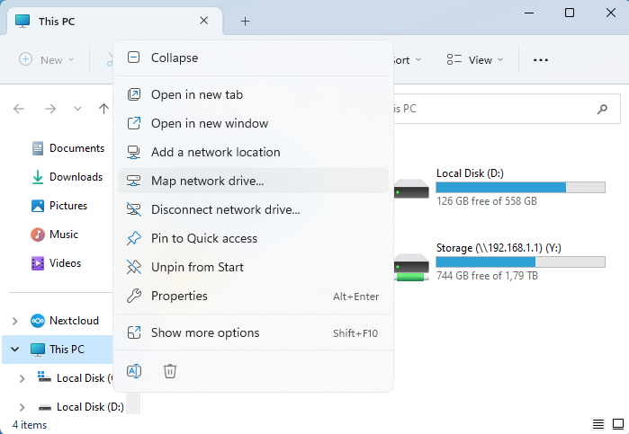 Mapping a network drive in Windows when connecting to a cloud storage using the WebDAV protocol